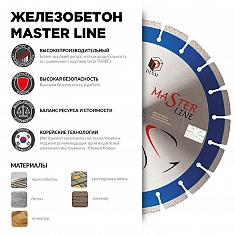 Характеристики и применение круга алмазного сегментного Diam Master Line 1A1RSS Железобетон 500 мм