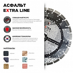 Характеристики и применение сегментного алмазного круга Diam Extra Line 1A1RSS Turbo Асфальт 500 мм