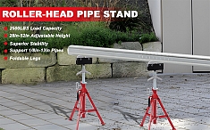 Использование складной регулируемой роликовой опоры для труб Remmers Mantis 1/8-12 Использование складной регулируемой роликовой опоры для труб Remmers Mantis 1/8-12