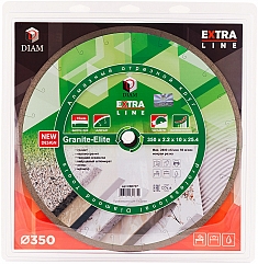 Упаковка алмазного отрезного диска Diam Extra Line 1A1R Корона Granite-Elite 350 мм